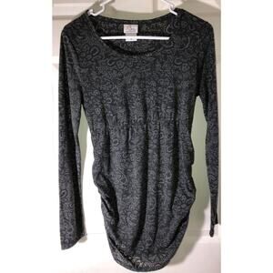 Oh Baby by Motherhood Maternity Top Long Sleeve Thin Ruched Sides Size M